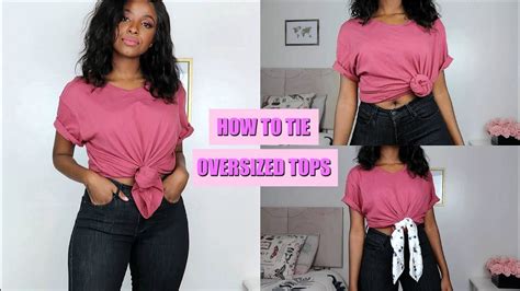 how to tie oversized shirt